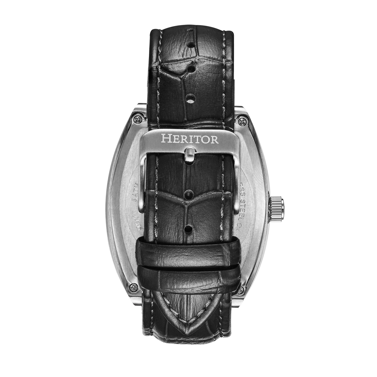 Heritor Automatic Masterson Semi-Skeleton Leather-Band Watch