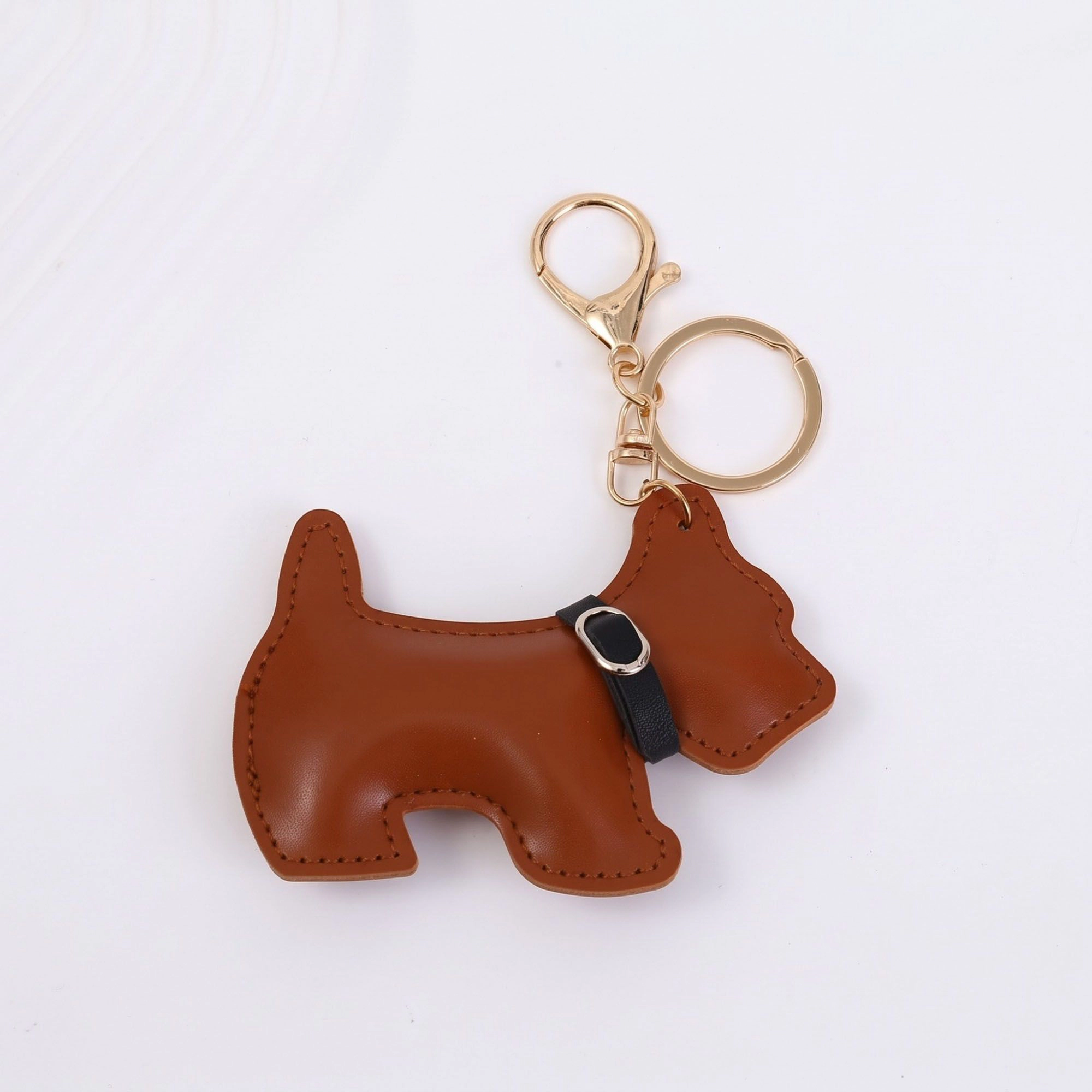 Alilang Women's Scottish Terrier Dog Bag Charm with Dual Gold Tone Clip