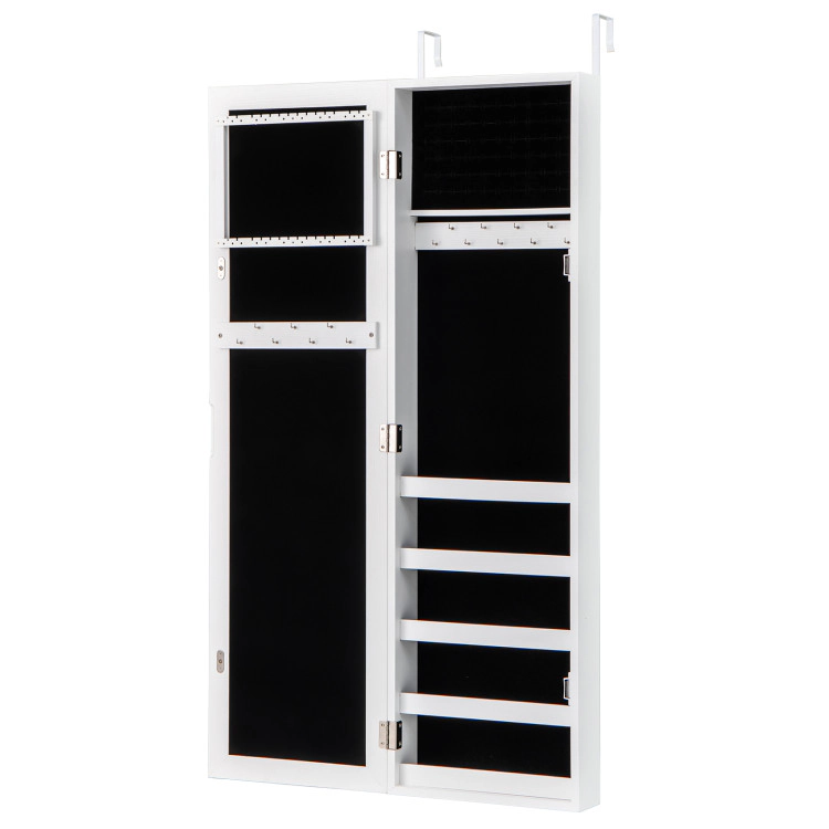 Hivvago Wall Mounted Jewelry Cabinet with Mirror