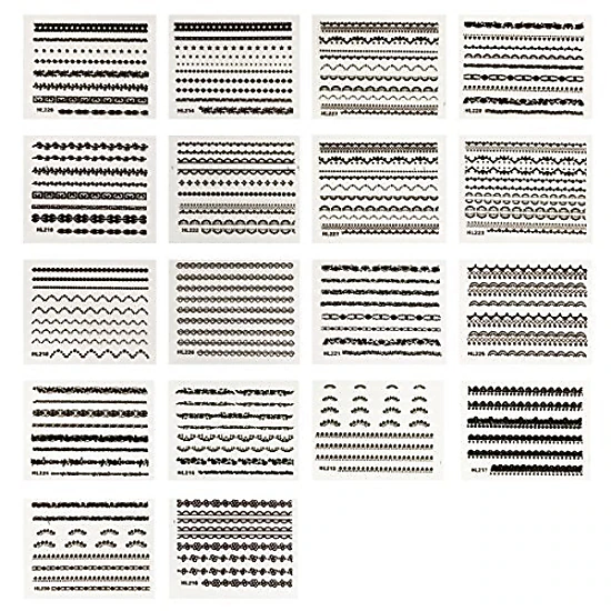 Wrapables Black Lace Nail Stickers Nail Art Lace Nail Decals, Random ...