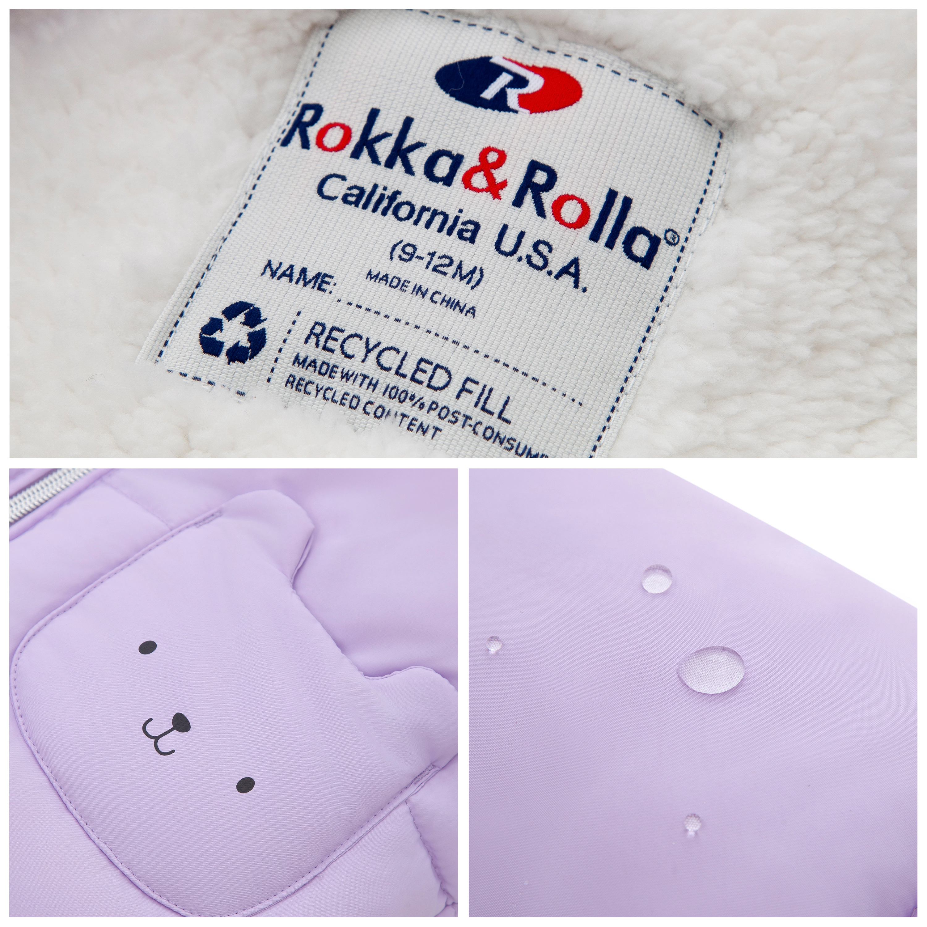 Rokka&Rolla Baby Girls' Borg-Lined Bear Ears Puffer Jacket