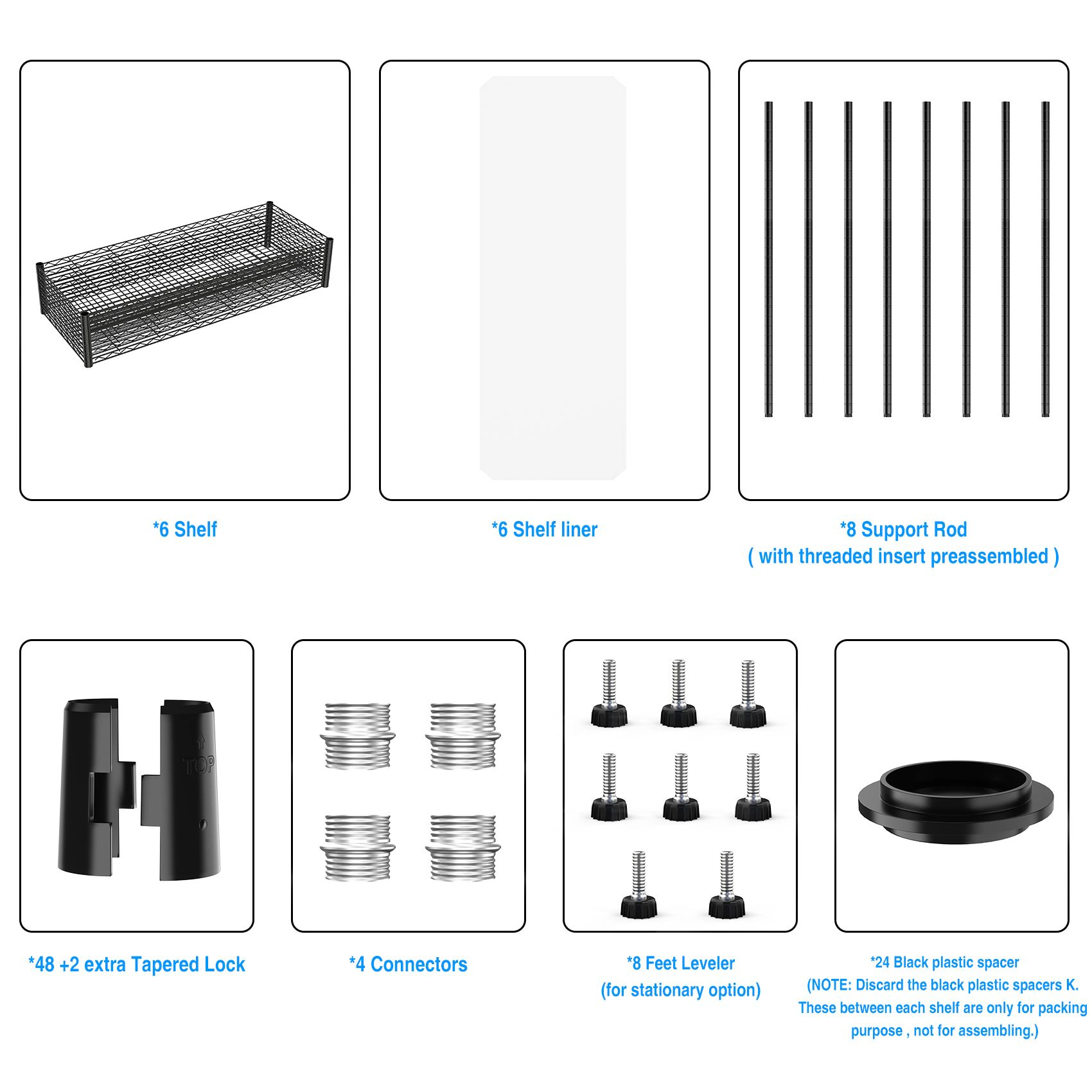 Flynama 2 Pack 3 Tier Wire Shelving Chrome Multi Purpose Organizer for Kitchen Easy Assembly