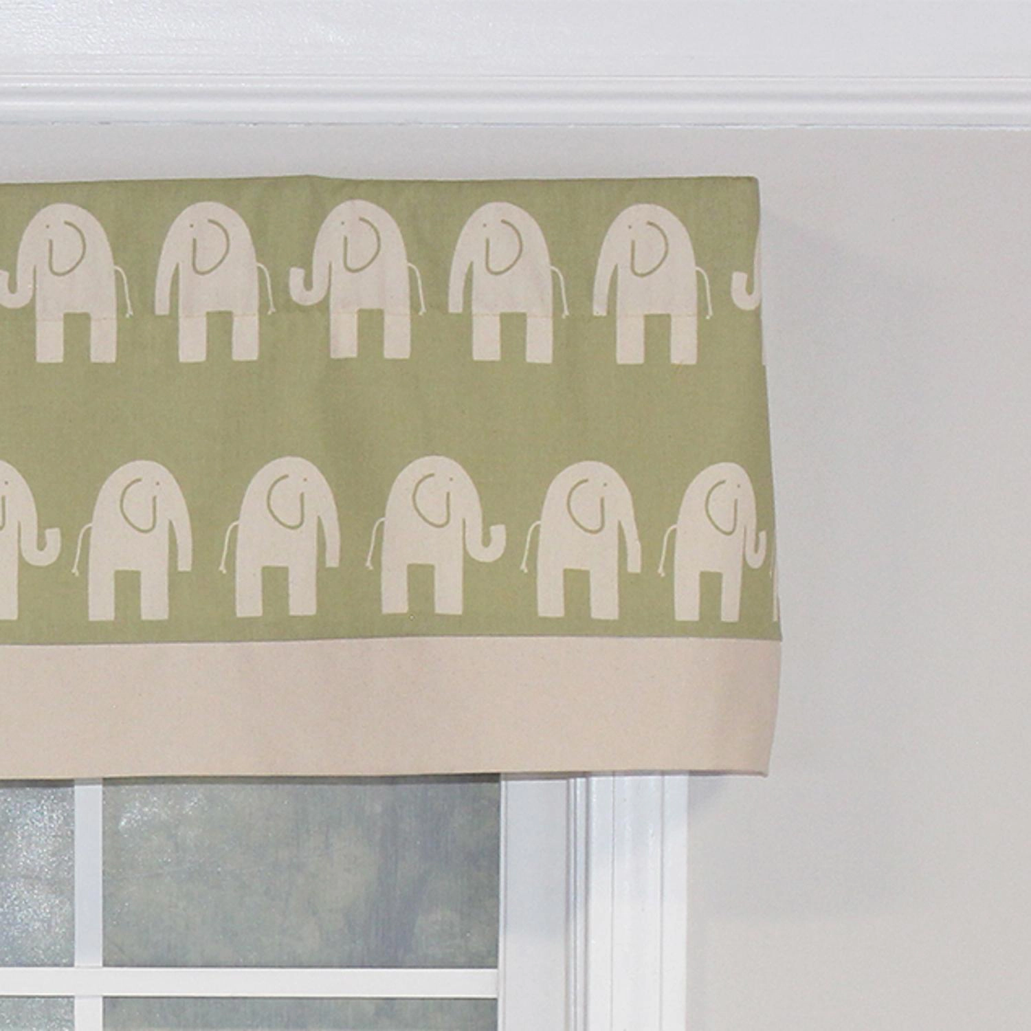 RLF Home Ele Banded 100% Cotton with Fully Lined 3" Rod Pocket Valnance for Windows 50" x 15" Fern