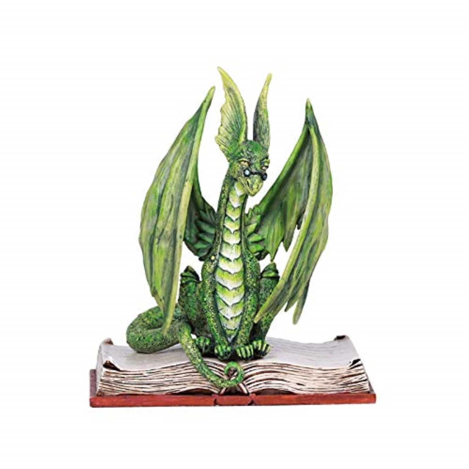 Pacific Giftware Amy Brown Book Green Scholar Dragon with Book Statue Figurine Home Decor 5.1 inch