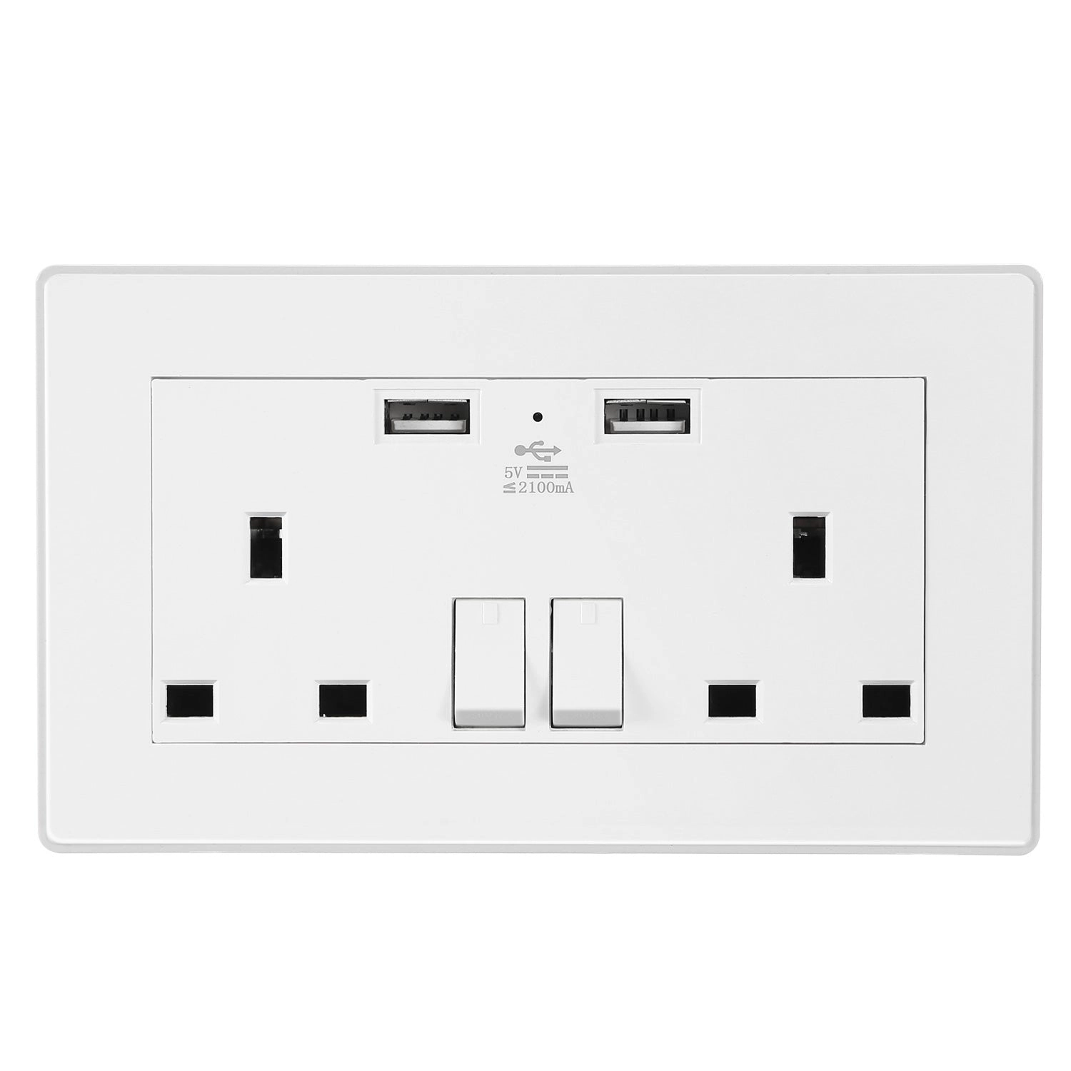 GBruno Dual USB UK Wall Outlet With Switch