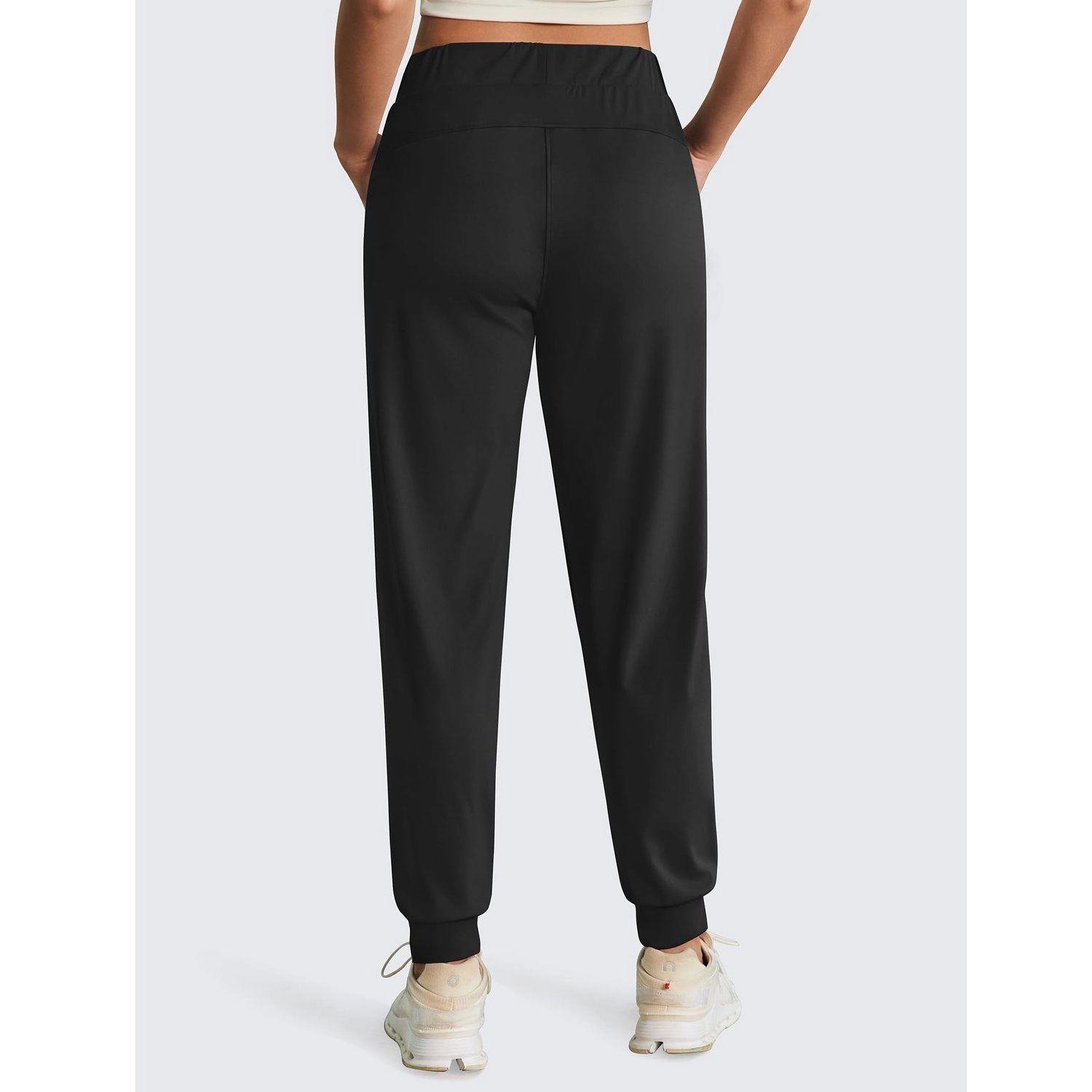 Pinspark Womens High Waist Jogger Pants Drawstring Pockets Tapered Casual Sweatpants