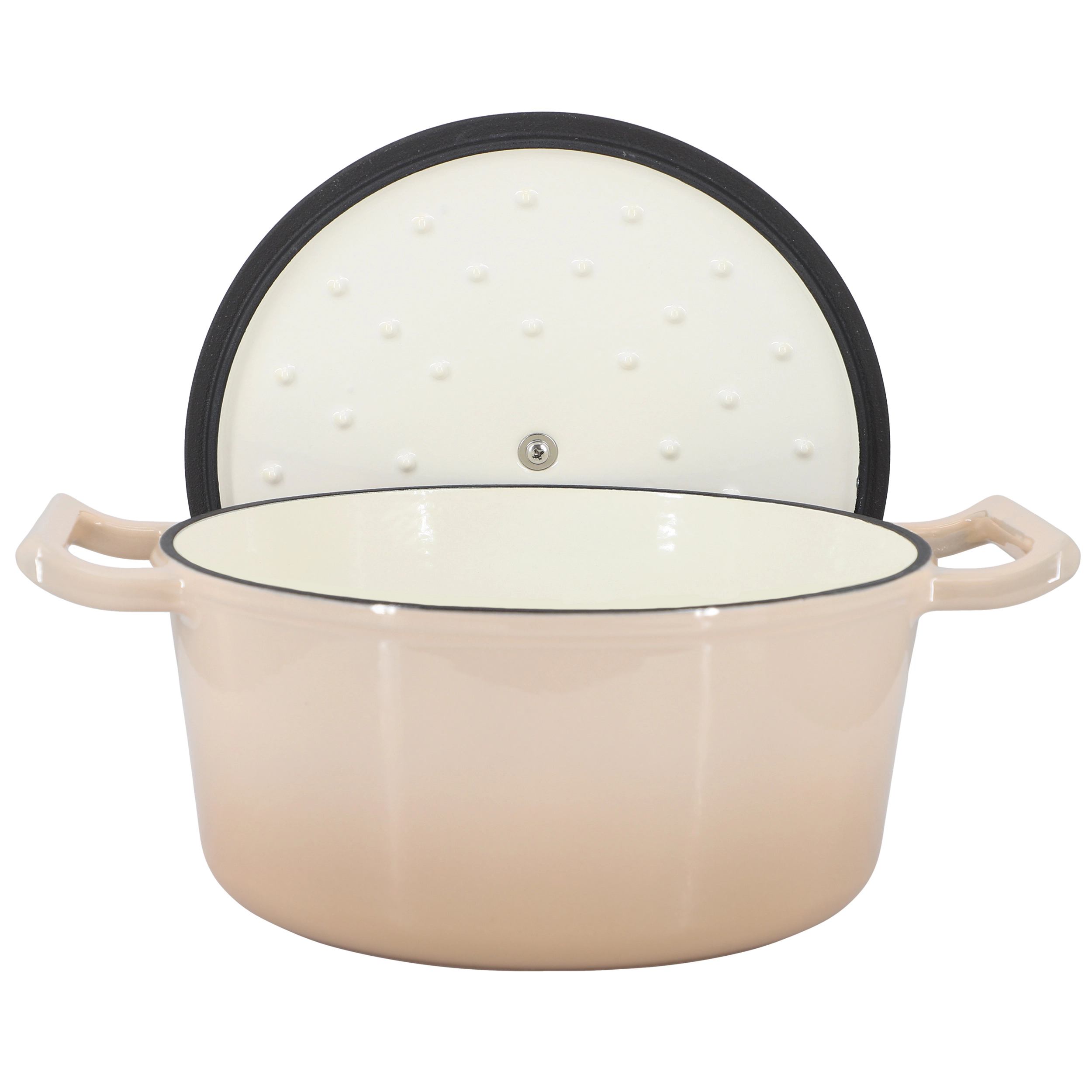 MegaChef 5.3 Quarts Round Enameled Cast Iron Casserole with Self Basting Lid