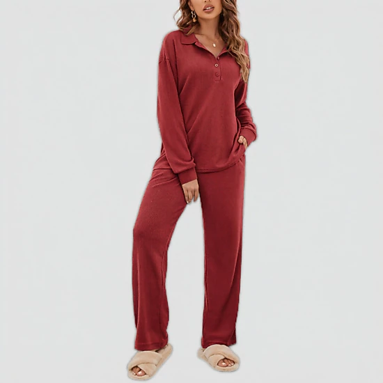 Ekouaer Womens Pajamas Sets Two Piece Long Sleeve Pajama Sweatsuits Outfits Clothes with Pockect