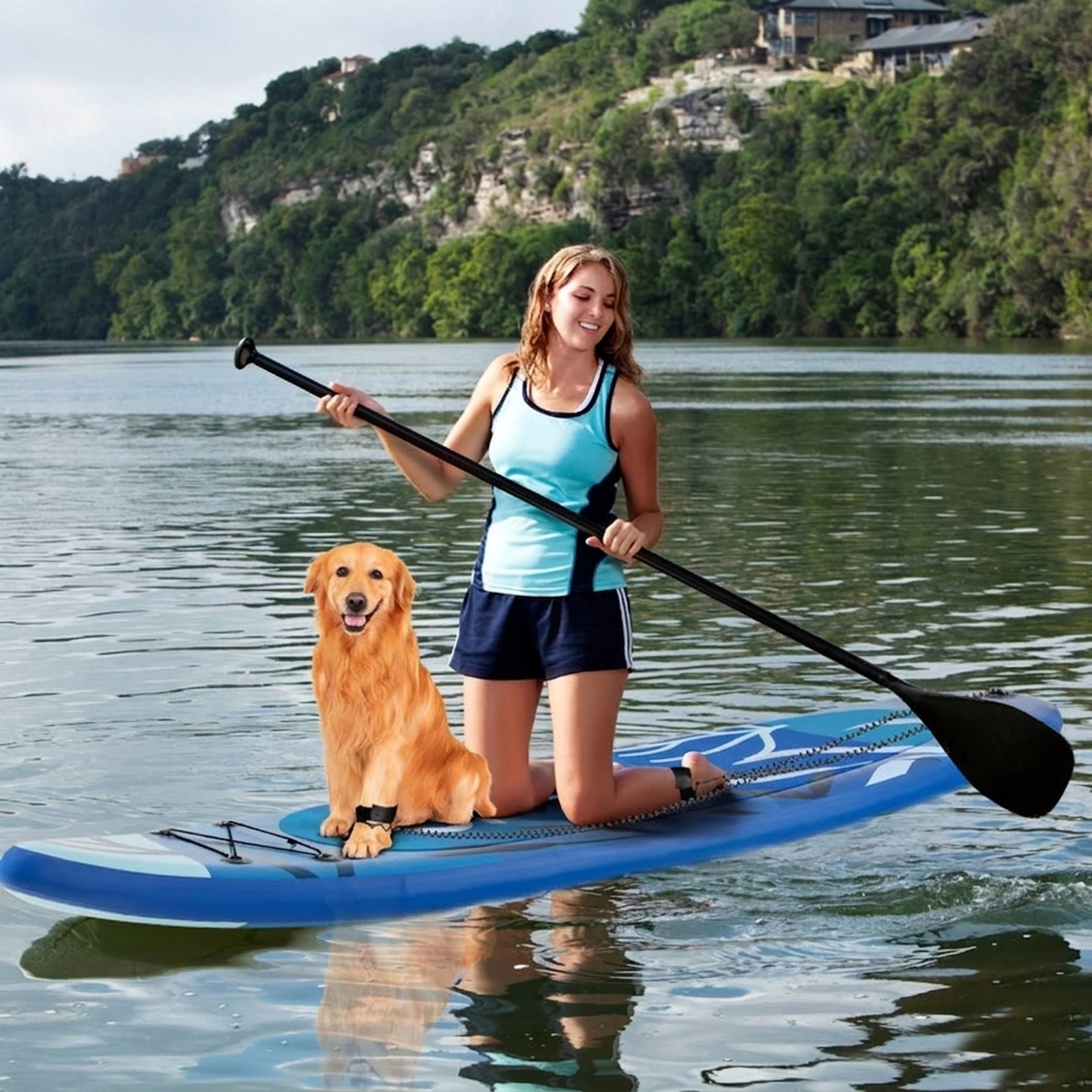 SUGIFT 11-ft 350-lb Capacity Inflatable Stand Up Paddle Board with Triple Fins Hand Pump and Backpack