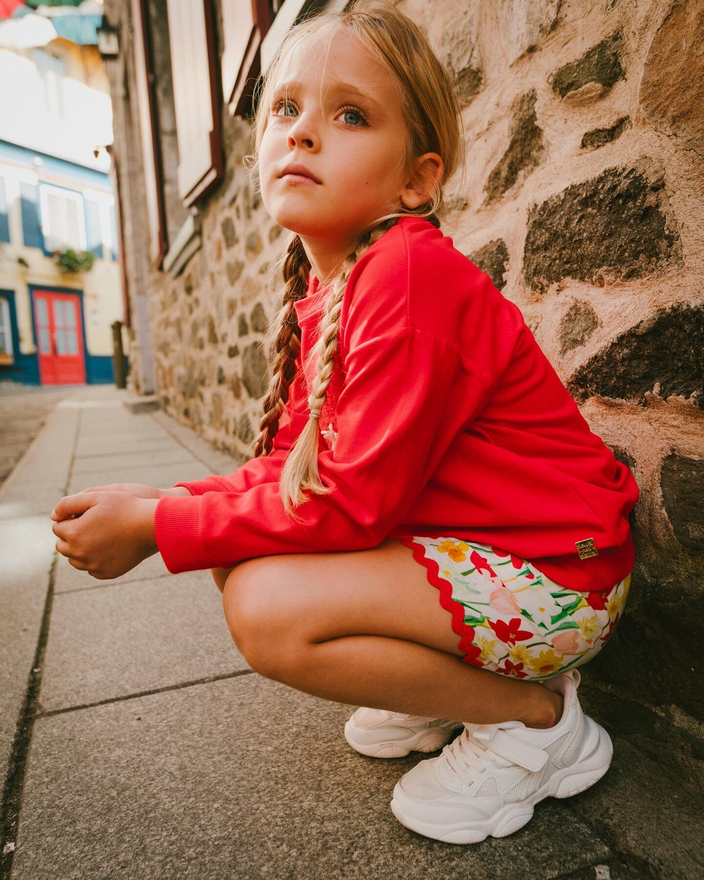 Deux par Deux Girls Viscose Shorts Daffodil Print