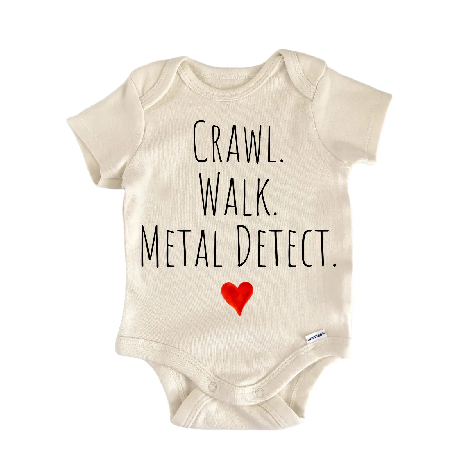 NOFO VIBES Unisex Crawl Walk Metal Detect Newborn Baby Bodysuit