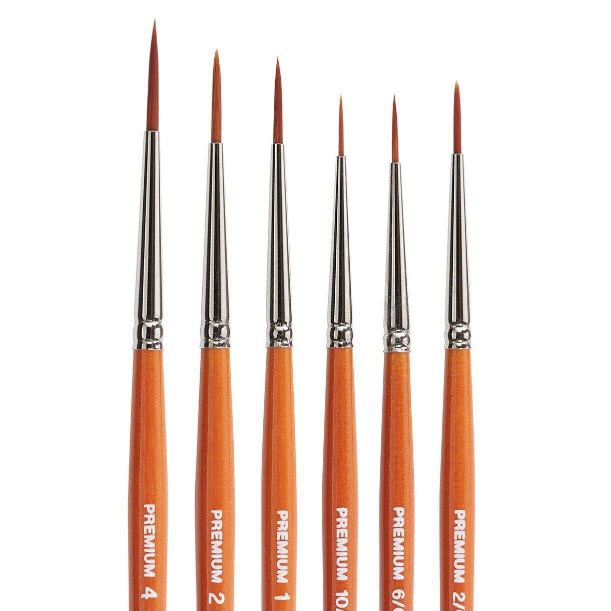 KINGART Radiant™ 6350 Liner Golden Synthetic Brush Set - 6 pc