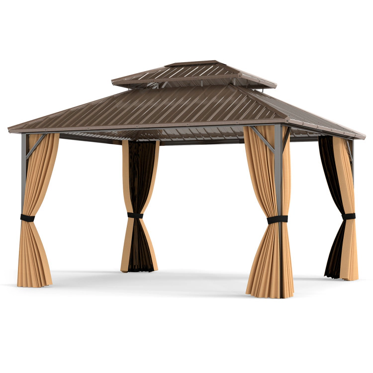 Hivvago 14 x 12 FT Hardtop Gazebo Outdoor Pergola for Patio Garden Deck Lawn Backyard Party Tent