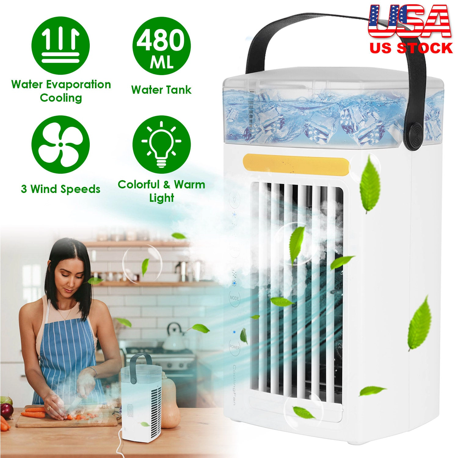 GBruno 4-in-1 Evaporative Air Cooler Desktop Fan