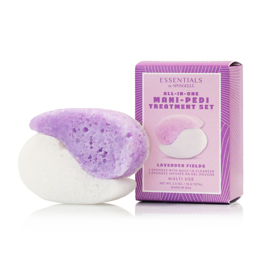ESSENTIALS BY SPONGELLE- MANI/PEDI BUFFER SET- LAVENDER FIELDS