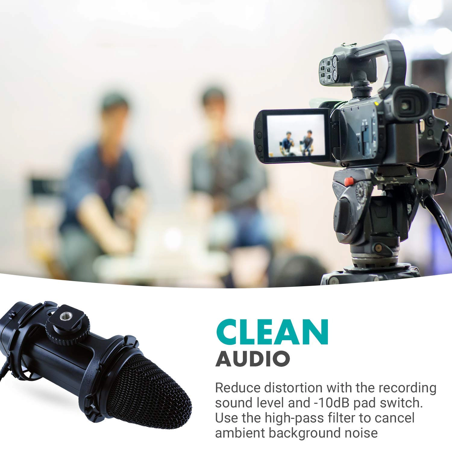 Movo VXR300 X/Y Stereo Condenser Video Microphone Compatible with DSLR Cameras Camcorders
