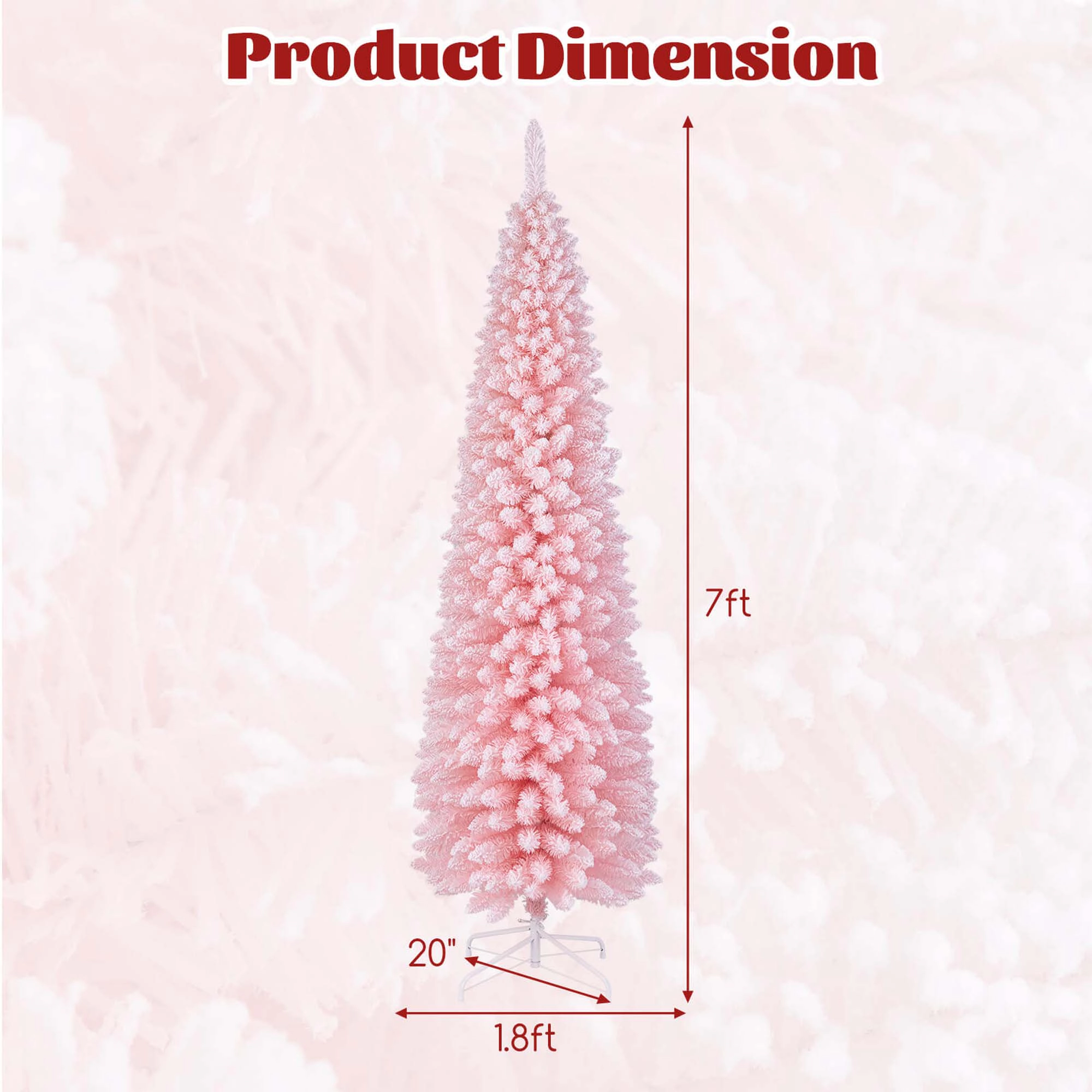 Costway 5/6/7/8 FT Artificial Christmas Tree with 328/460/635/1000 Branch Tips Folding Metal Stand