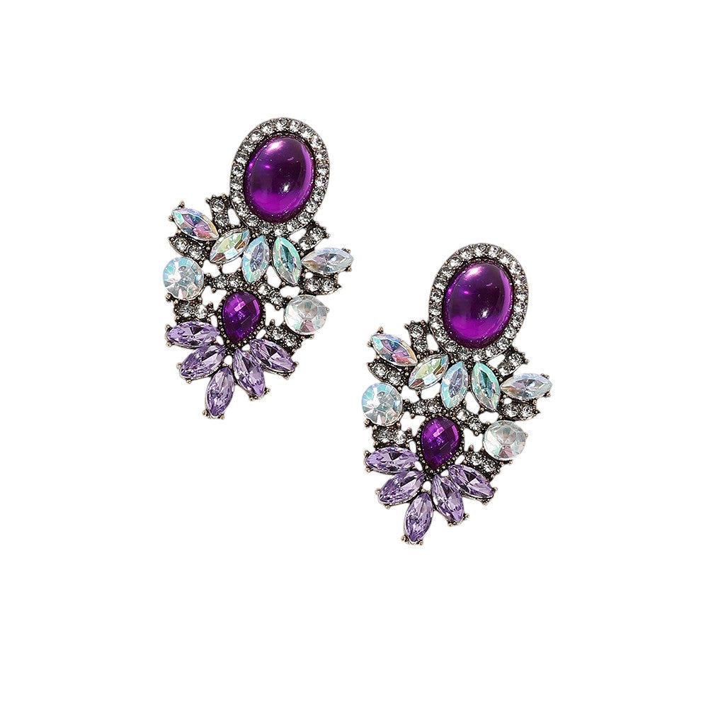 SOHI Women's Shimmering Rhinestone Statement Dangling Drop Earrings