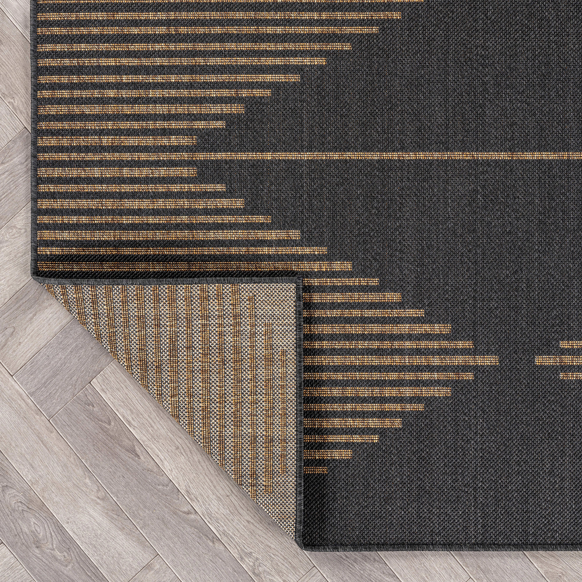 World Rug Gallery Geometric Indoor/Outdoor Flat Woven Area - Natural Jute-Style, Easy-Care Patio