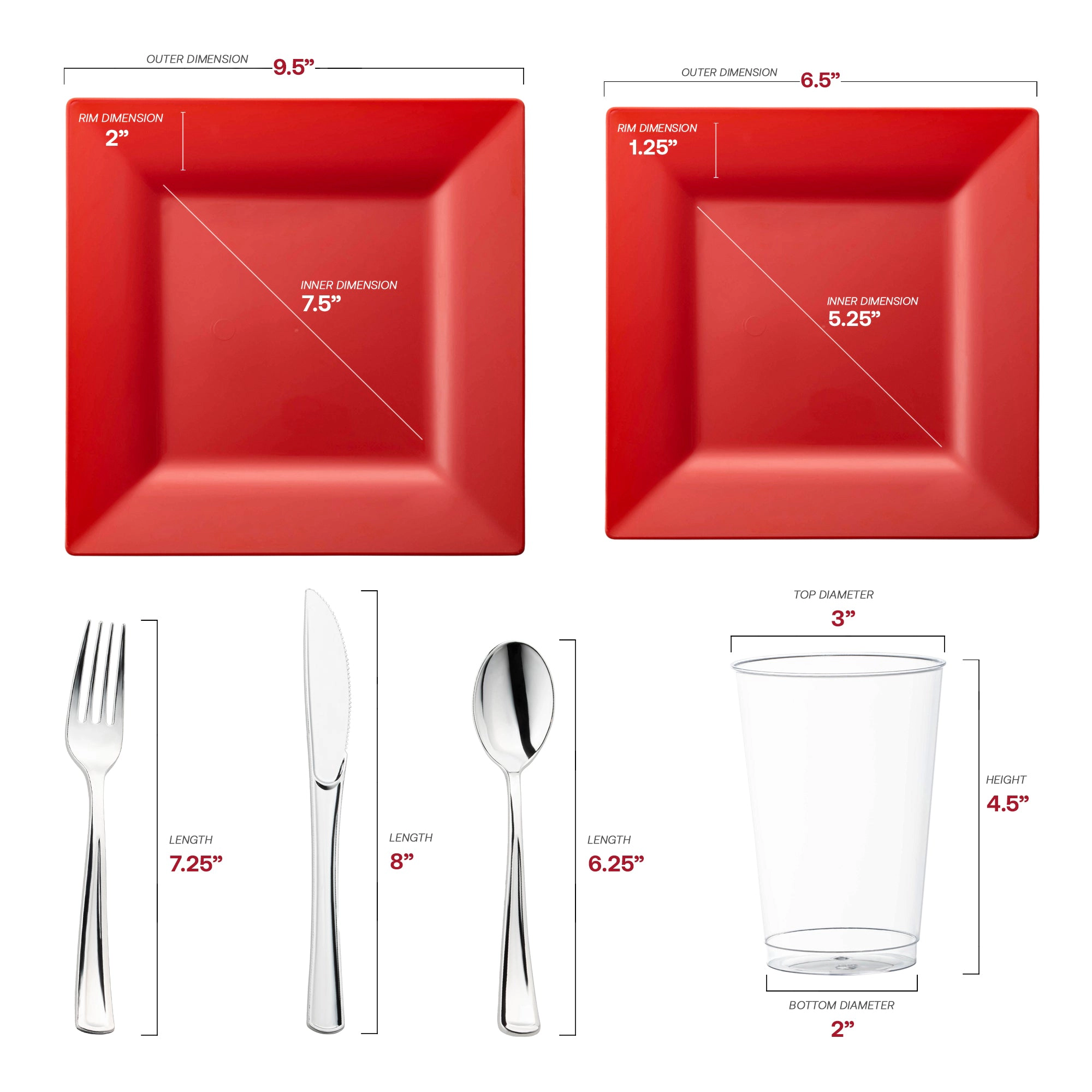 Smarty Had A Party Square Plastic Wedding Value Set