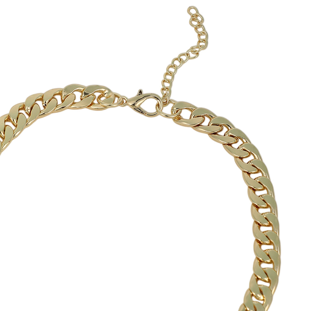 SOHI Women's The Petra-Chain Collar Necklace - California Gold