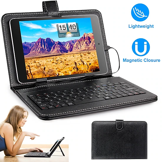 GBruno 7.9in Keyboard Case With USB Cable And Stand