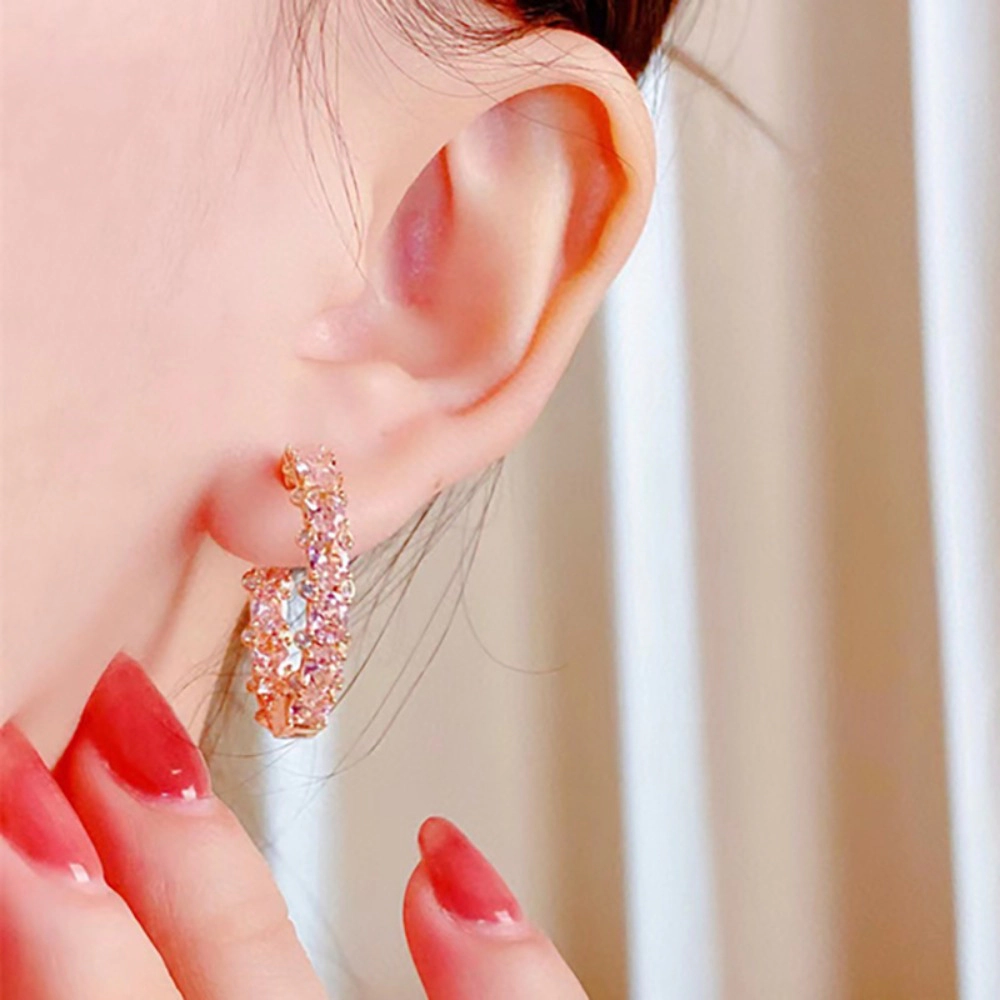 Bling Ova Cubic Zirconia Hoop Earrings for Women