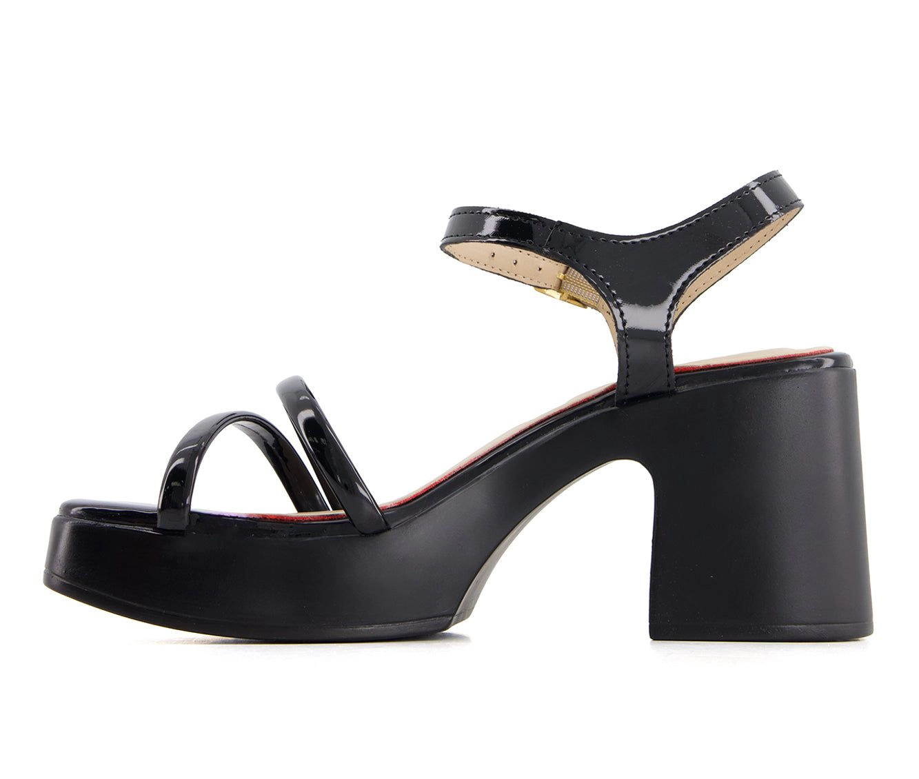 Andrea Womens Ankle Strap Medium Platform Heeled Sandals