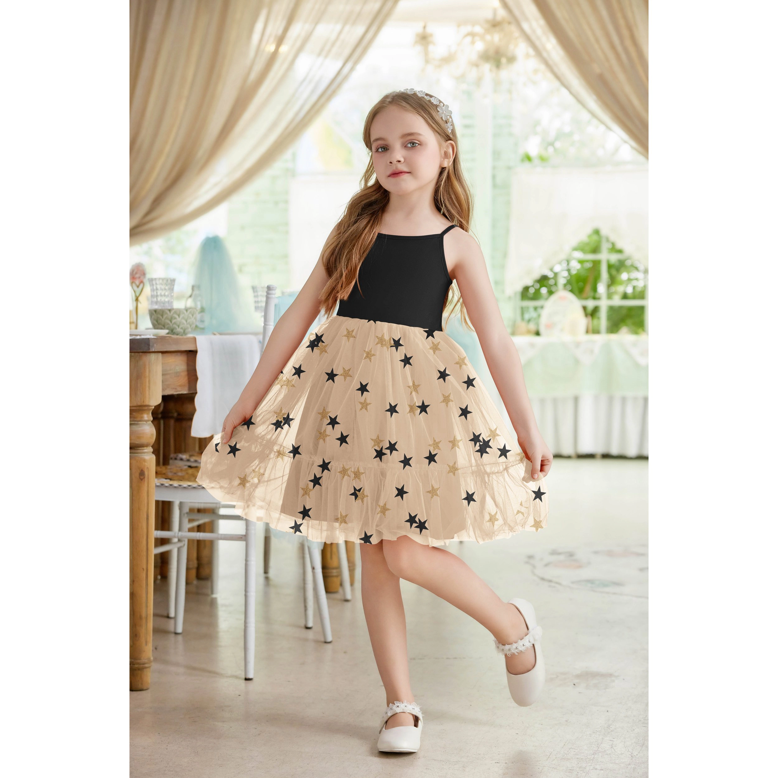 Arshiner Kids Girls Tutu Dress Tulle Birthday Princess Dresses Formal Graduation Outfit Summer