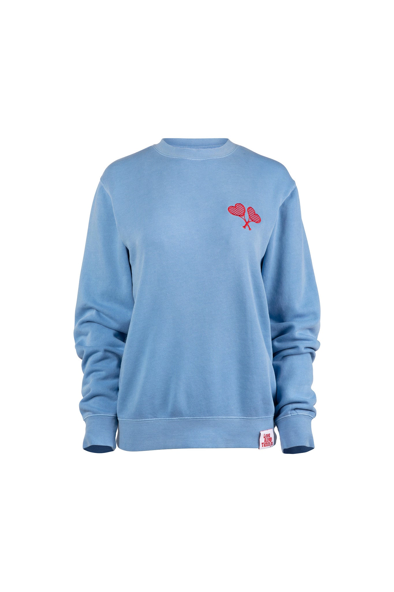Love All Core Women's Pigment-Dyed Light Blue Crew Neck Sweatshirt