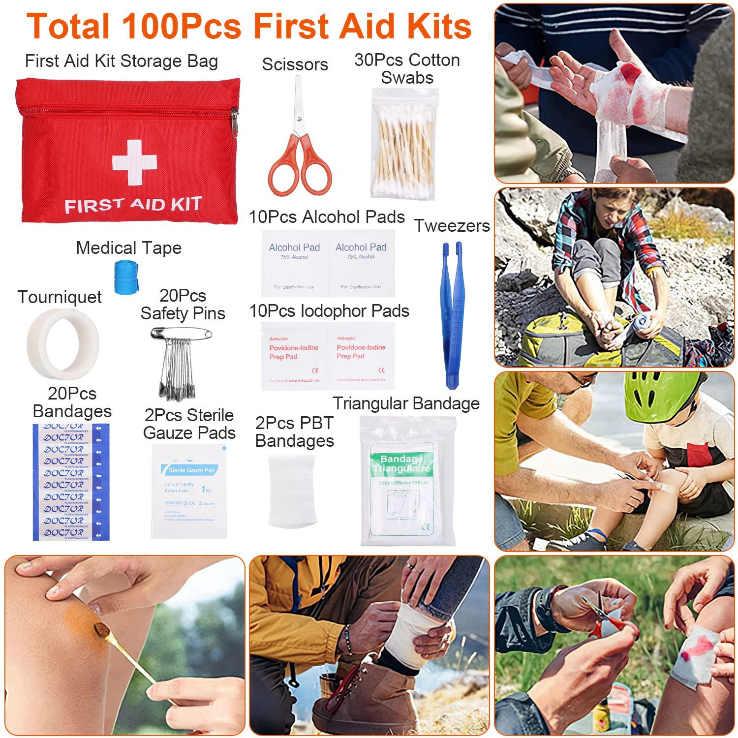 GBruno 125-Piece Survival Kit With First Aid Supplies
