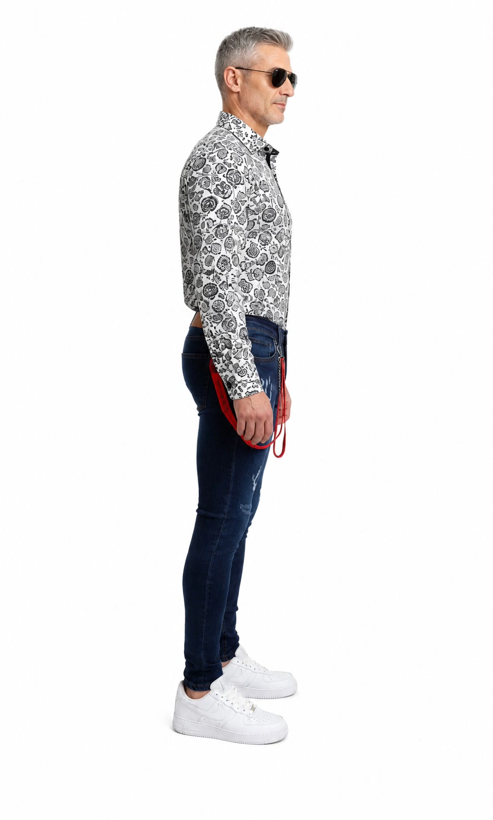 Elie Balleh Men's Rugged Ripped Skinny Jeans