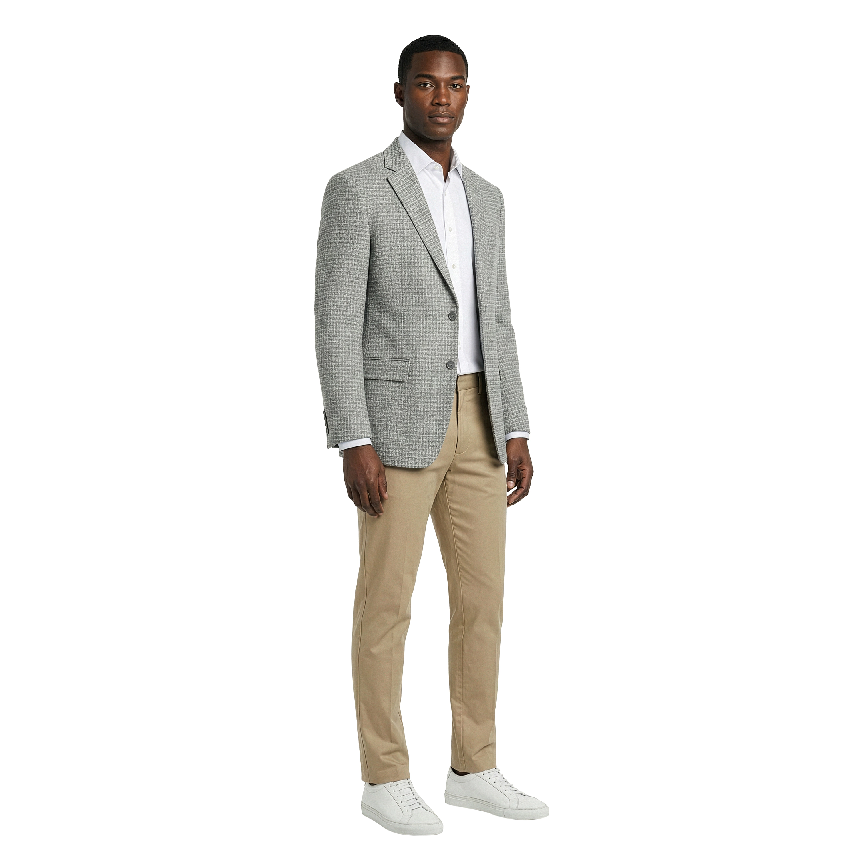 ZeGarie Men's Regular Fit Micro Textured Windowpane Sport Coat