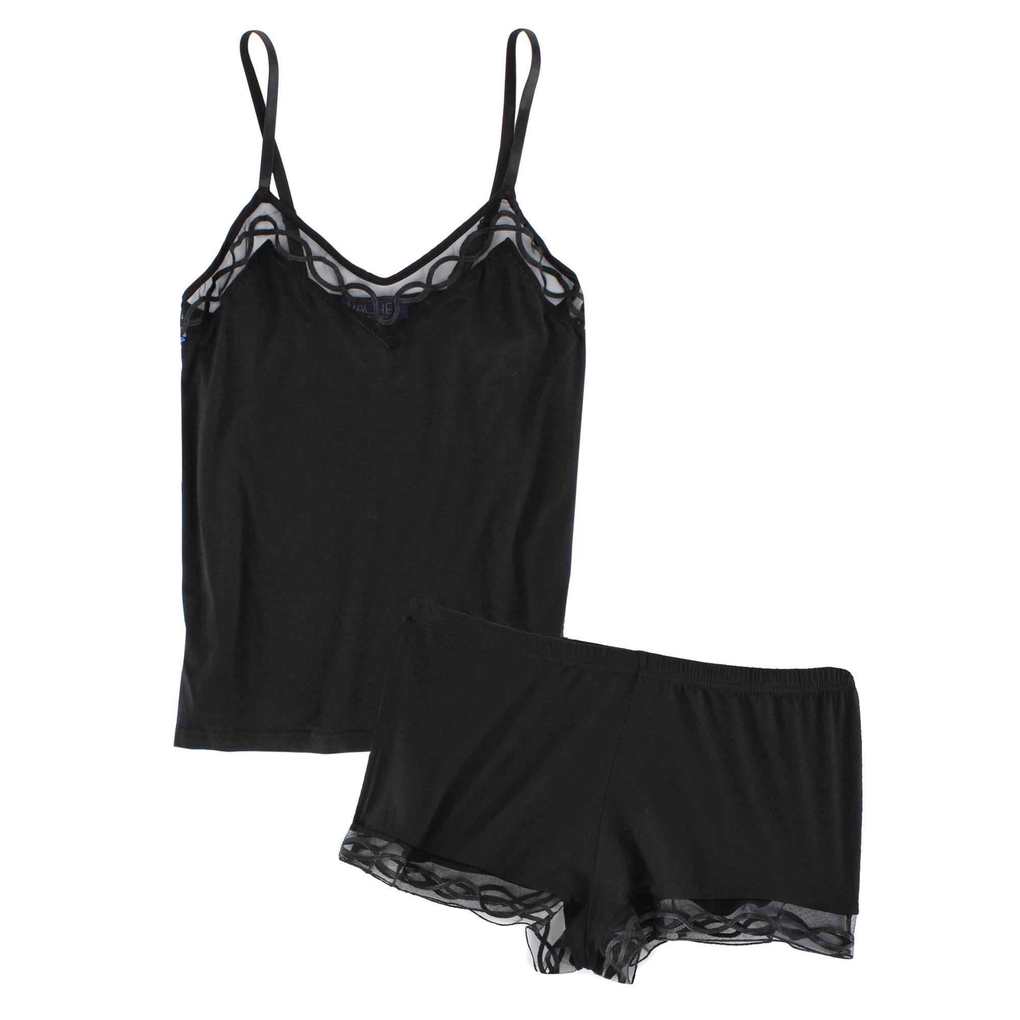 Rachel Roy Women's Laced Embriodery Cami Short Pajama Set