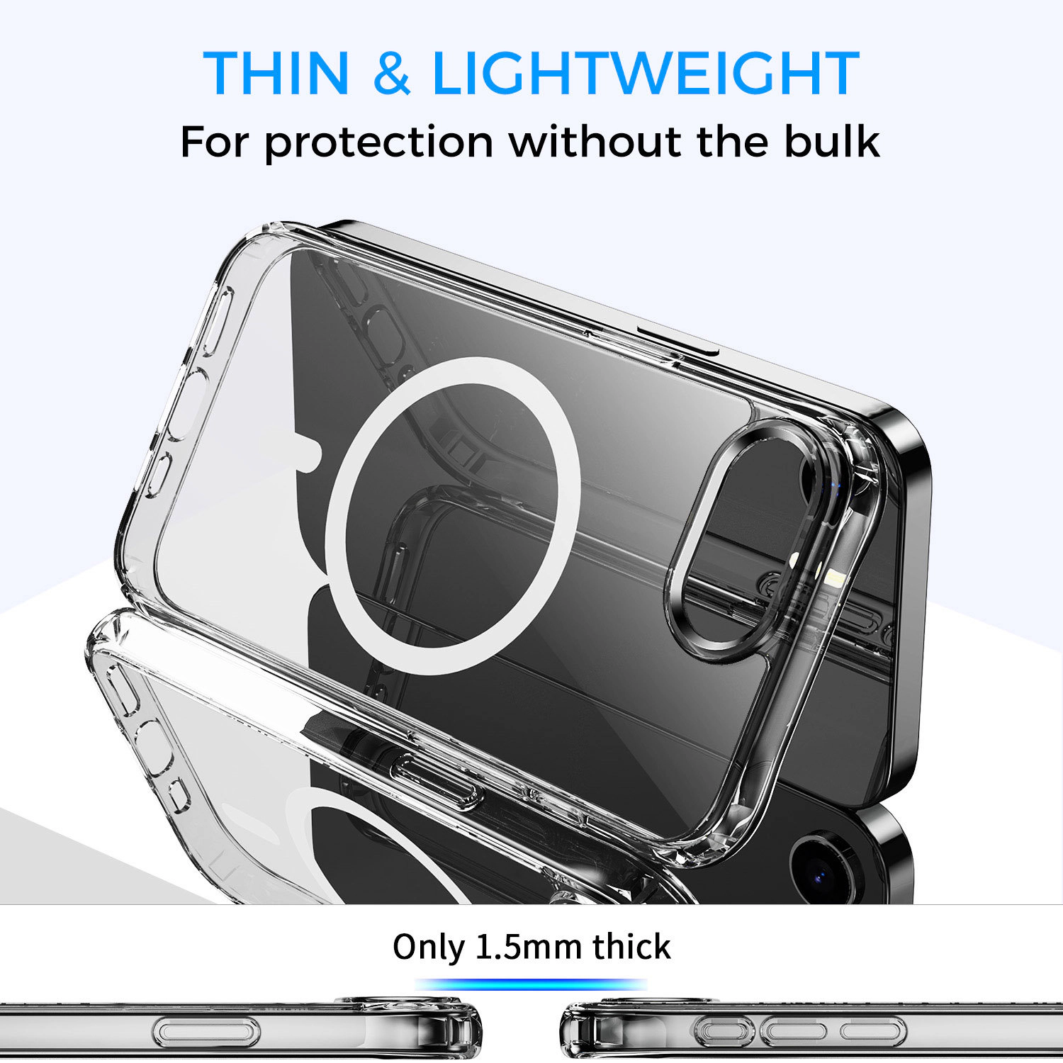 Alpha Digital Made for iPhone 16e, MagSafe, Shockproof - Clear Phone Case