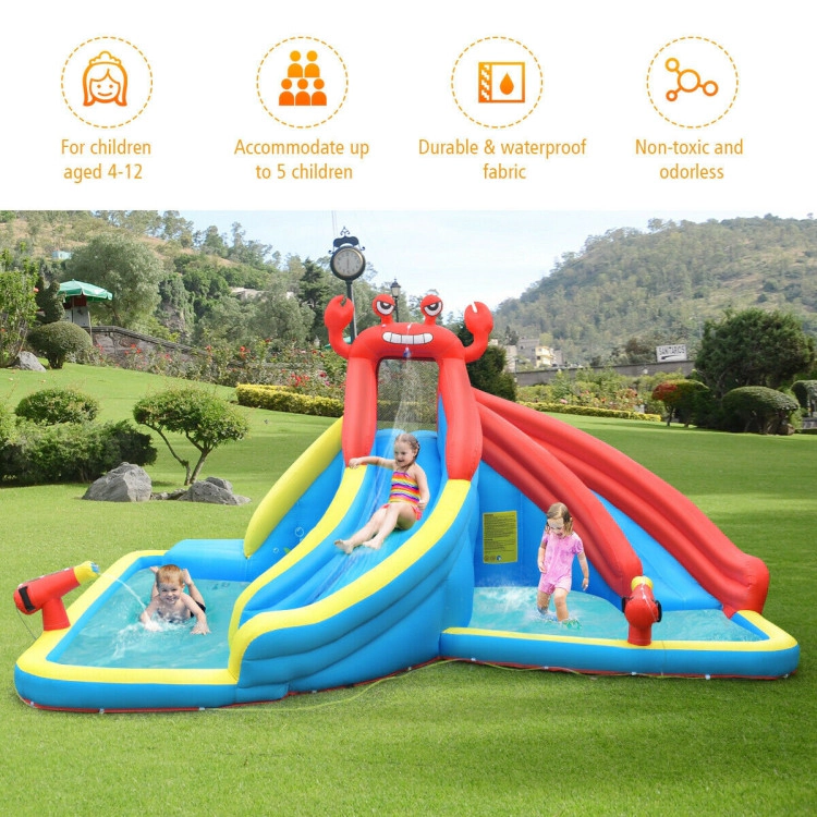 Hivvago Inflatable Water Slide Bounce House with Water Cannon and 950W Blower