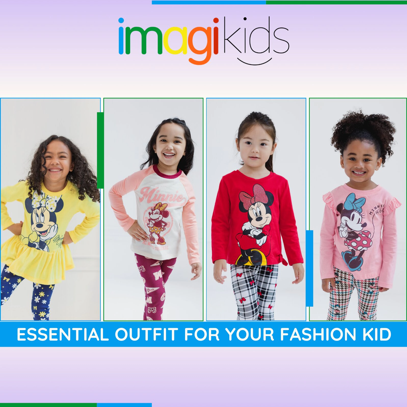 Disney Minnie Mouse Girls' Glitter 2-Piece Tee and Leggings Set