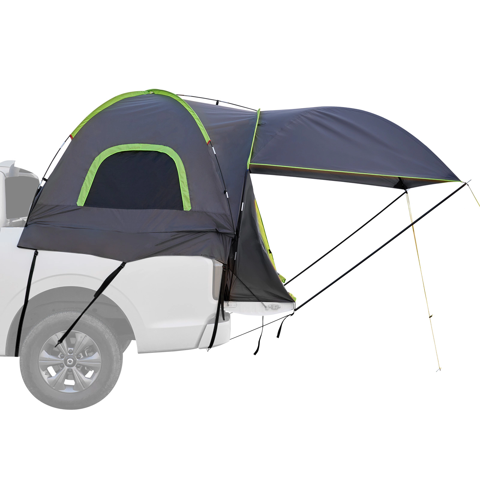HONGGE Pickup Truck Tent for 5.0-5.2 ft Beds, Waterproof PU2000 Tent for 2-3 Person with Awning, Rainfly & Storage Bag