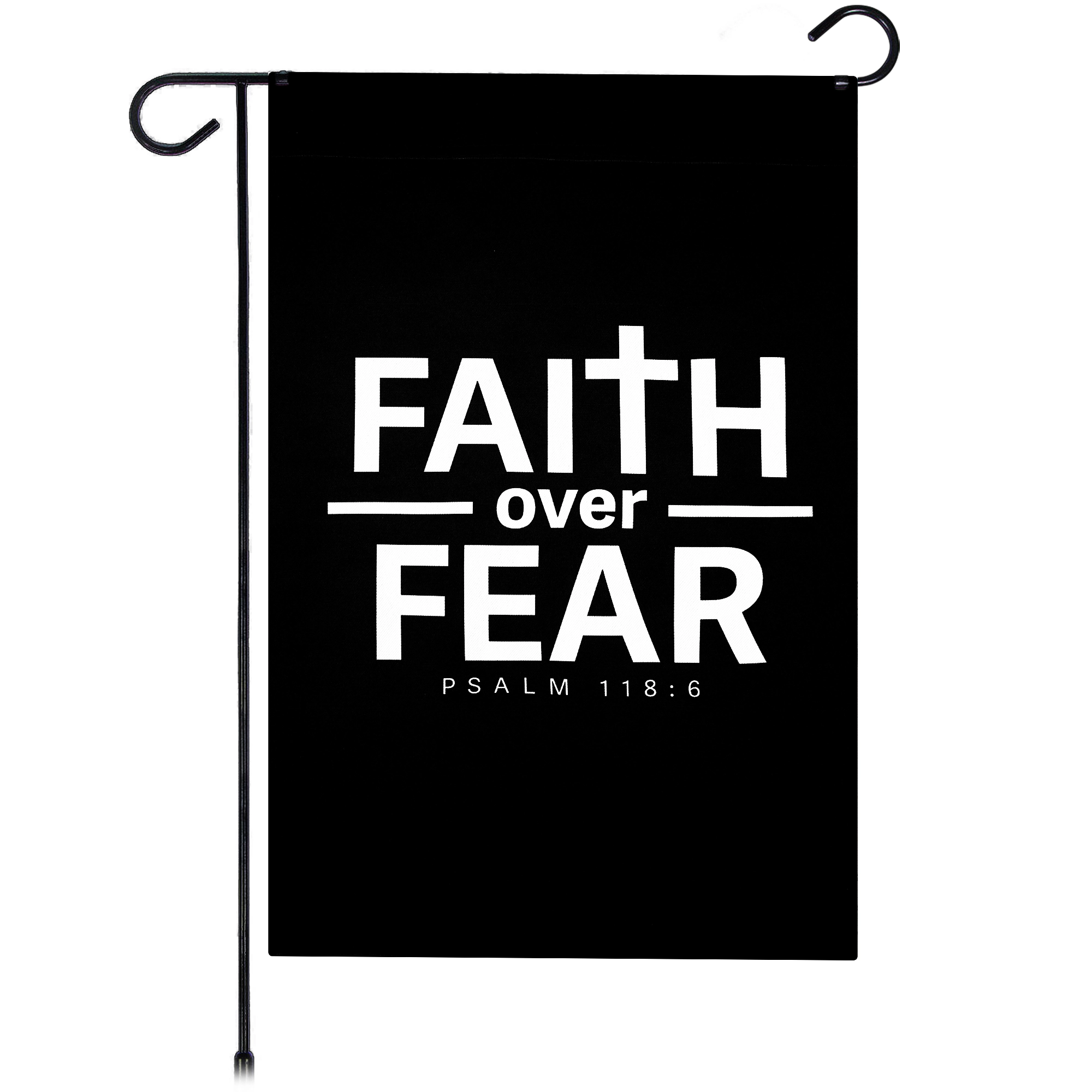 G128 Faith Over Fear Double-Sided Scripture Garden Flag 12x18 inch