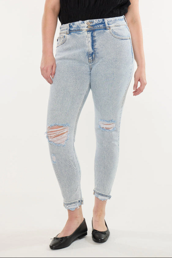 Kancan Women's Plus High Rise Ankle Skinny Jeans Kendall