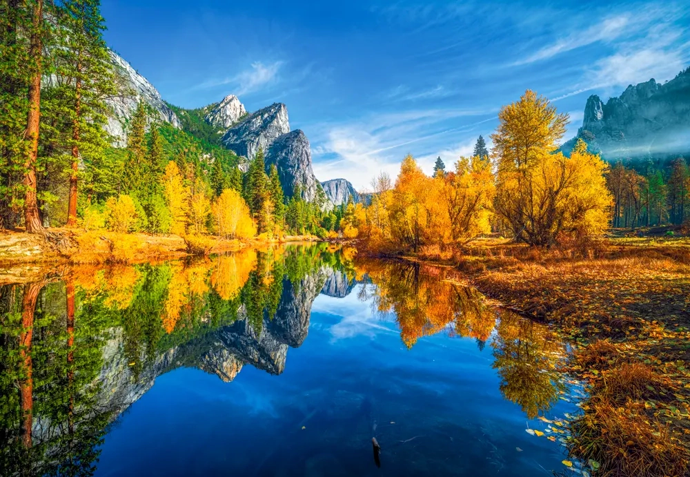 CASTORLAND 1000 Piece Jigsaw Puzzles, The Three Brothers, Yosemite National Park, USA, Autumn landscape, C-105489-2