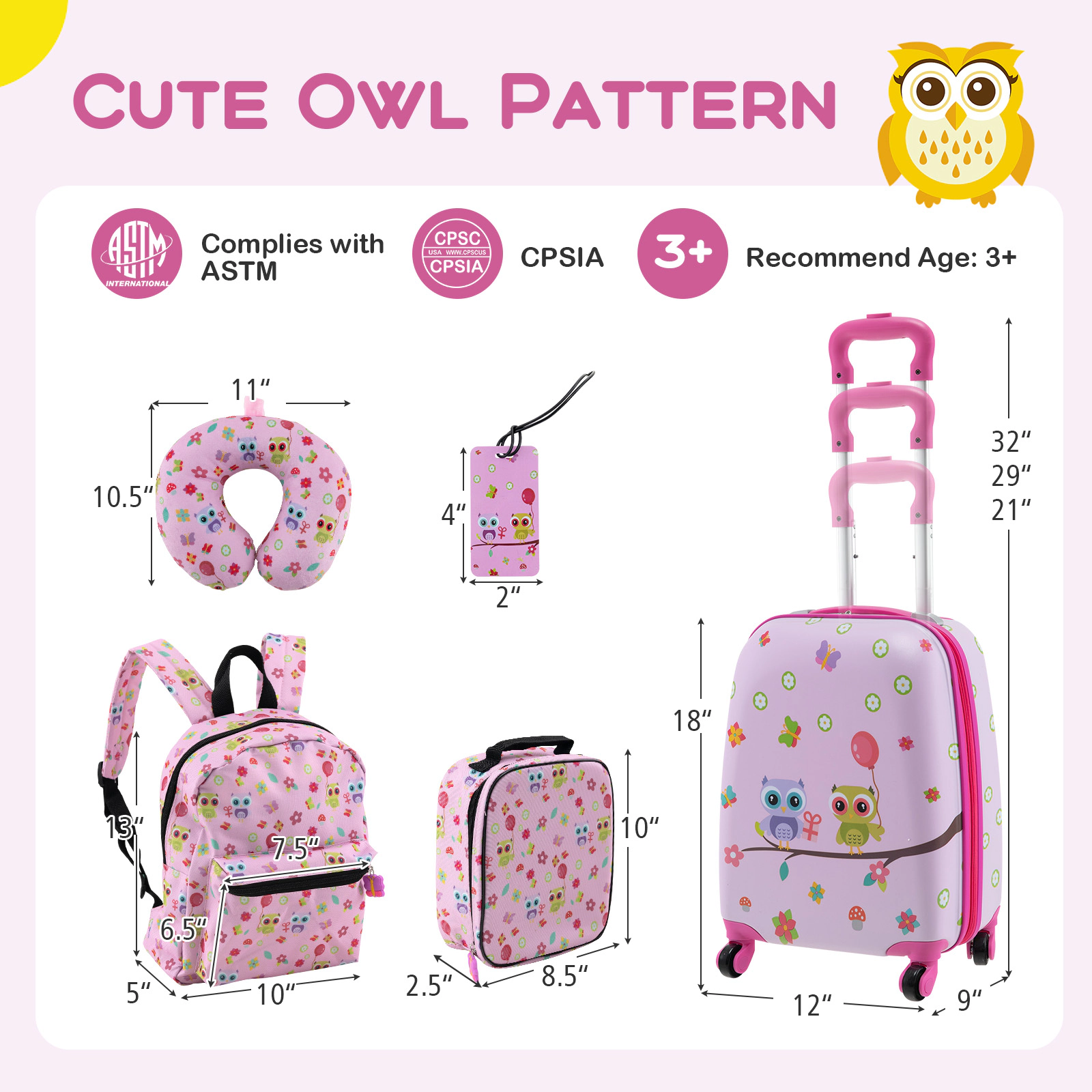 Hivvago Children’s Luggage and Backpack Set