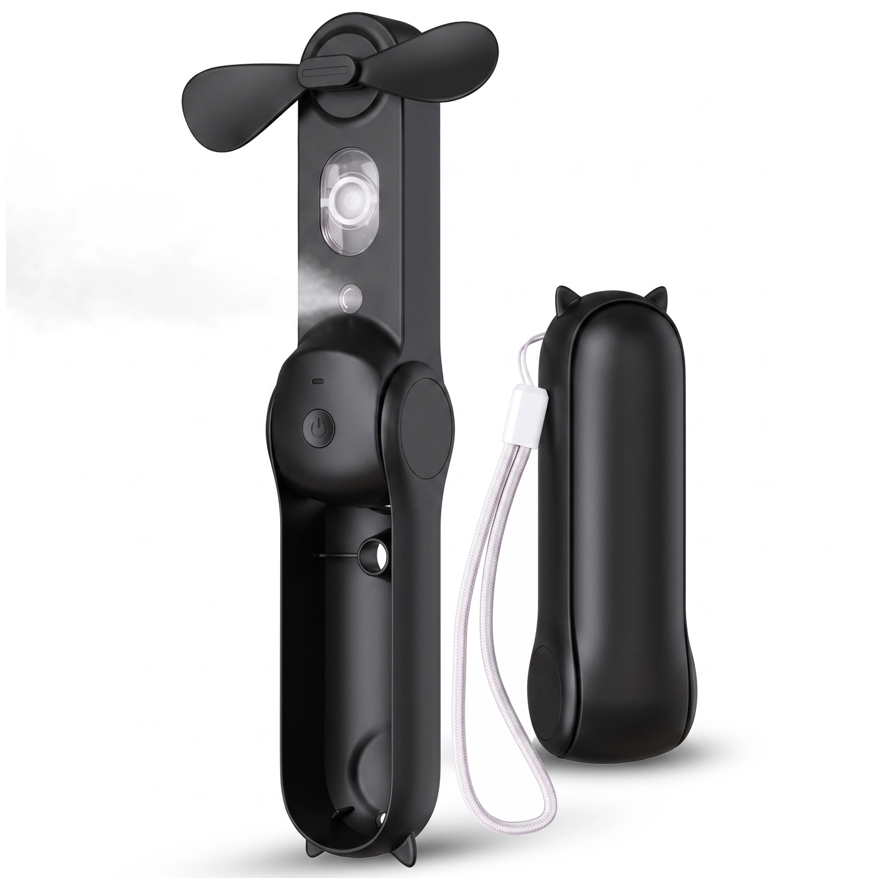 Luminuxe Foldable Misting Fan, Portable USB Rechargeable Handheld Water Spray Mist Pocket-Sized Cooling Fan
