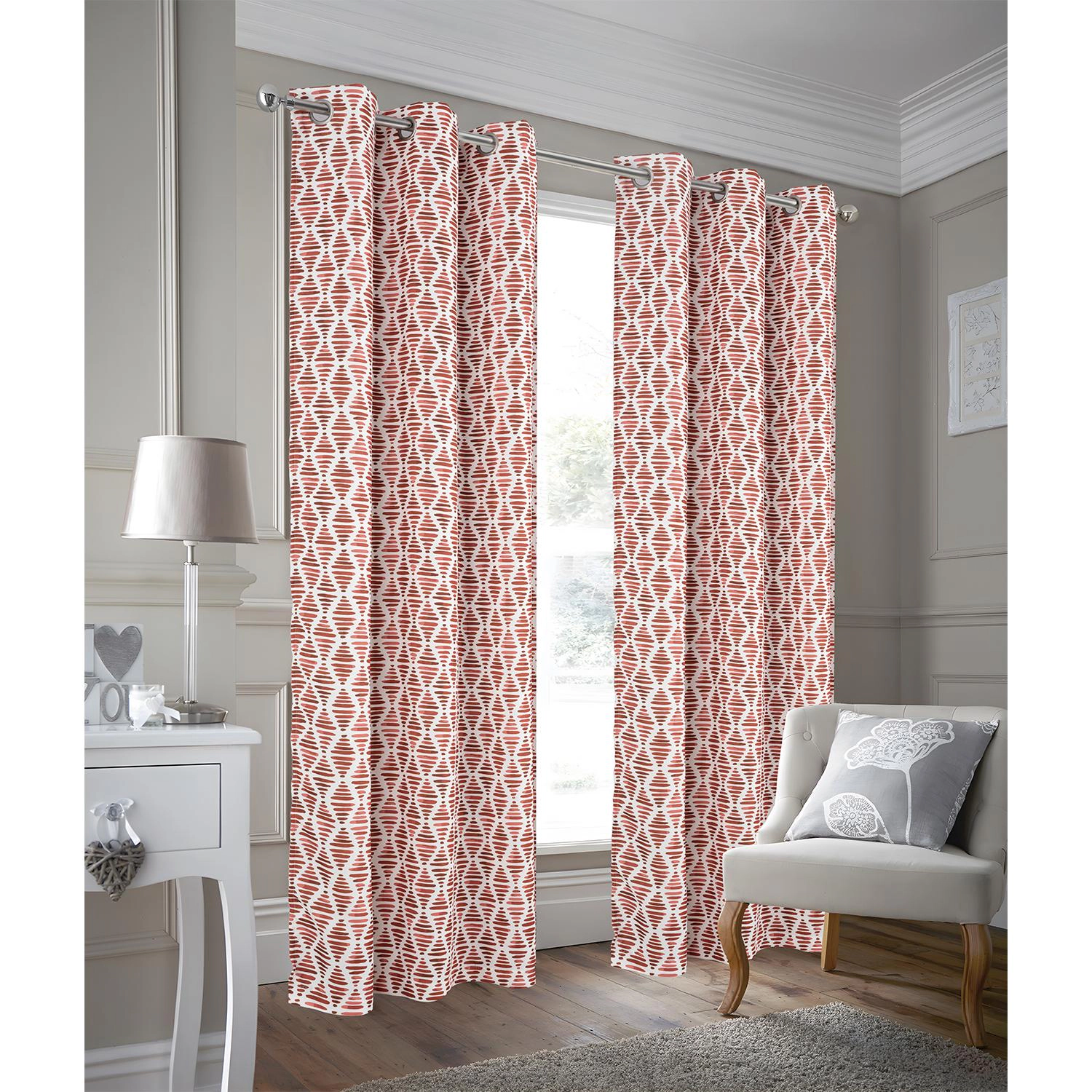 RT Designer Collection Justice Printed Blackout Luxurious Decorative Grommet Curtain Panel 54" x 84" Spice
