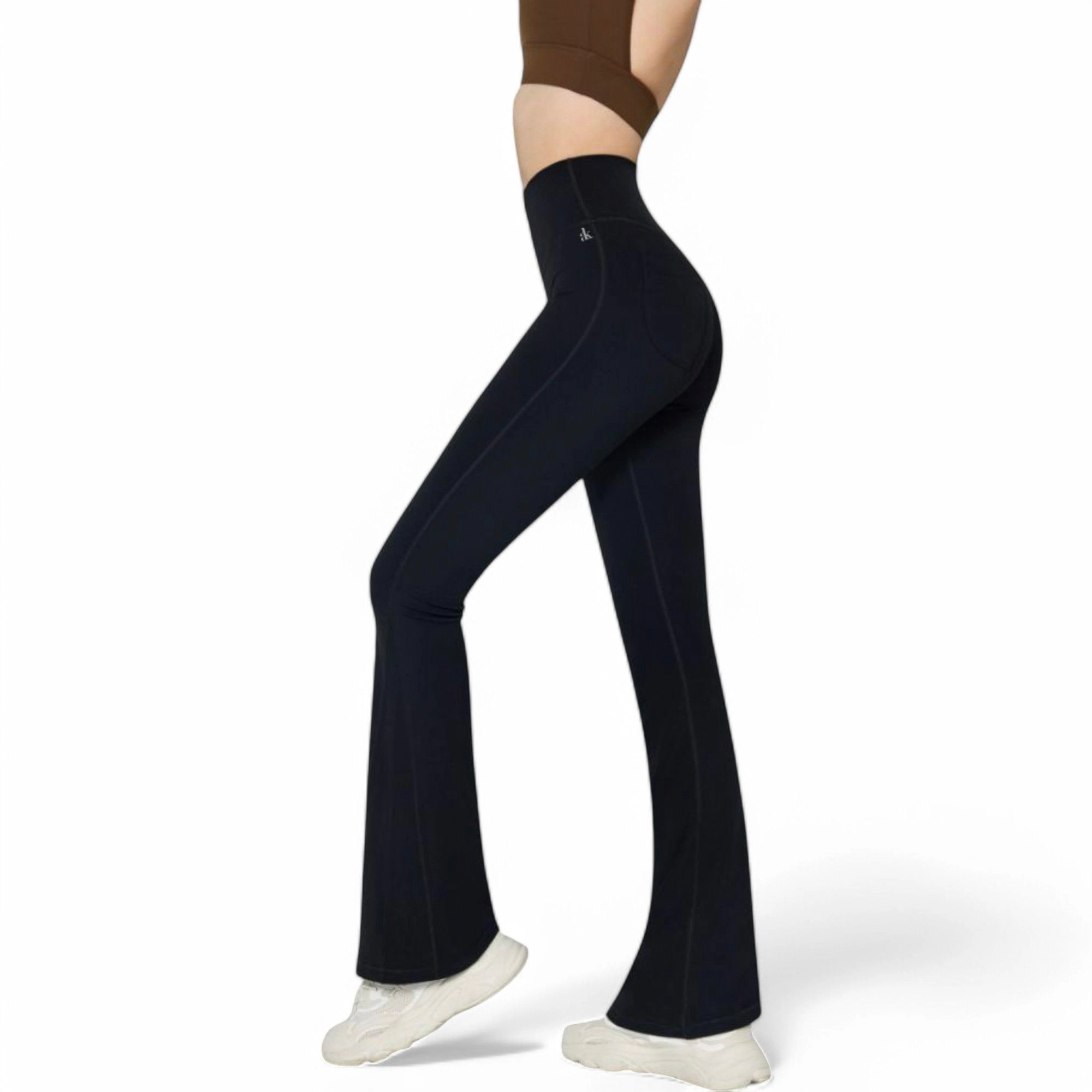Anna-Kaci Active Women's High-Waist Flared Leggings with Stretch Fabric and Contoured Fit