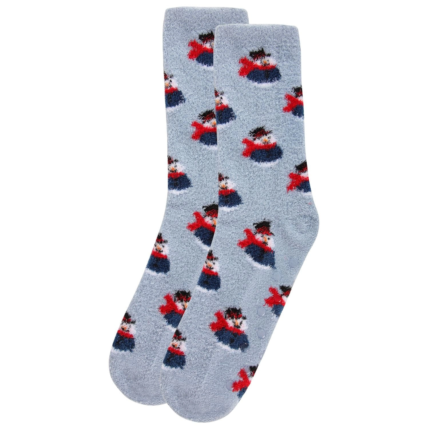 MeMoi Snowman Cozy Non-Slip Crew Socks