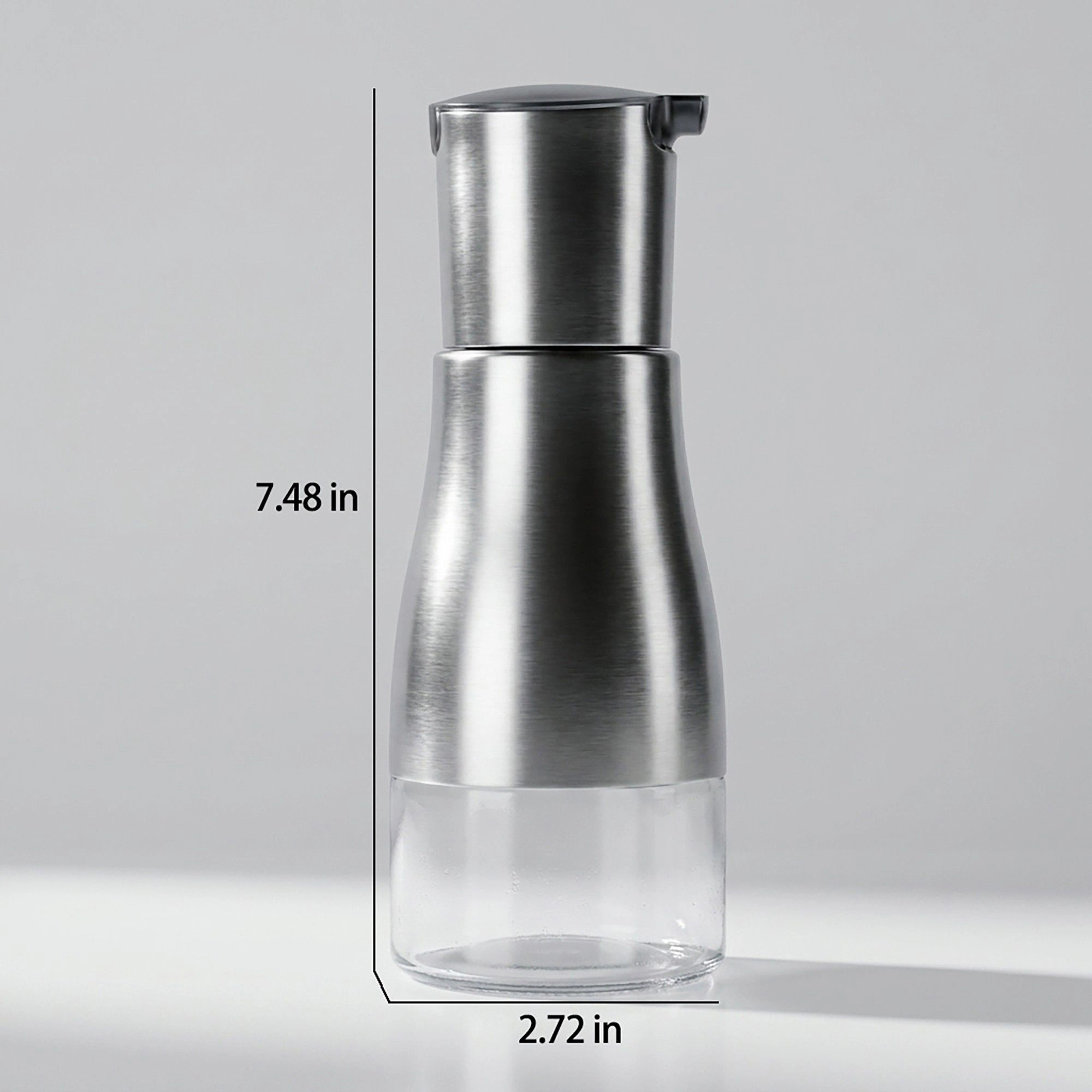 Alilang Women Glass Oil Dispenser Bottle with Stainless Steel Pour Spout