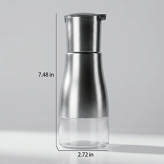 Alilang Women Glass Oil Dispenser Bottle with Stainless Steel Pour Spout