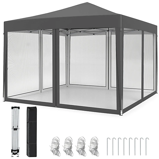 LJG Pop-up Canopy Tent Easy Setup Instant Folding Shelter with Mesh Netting