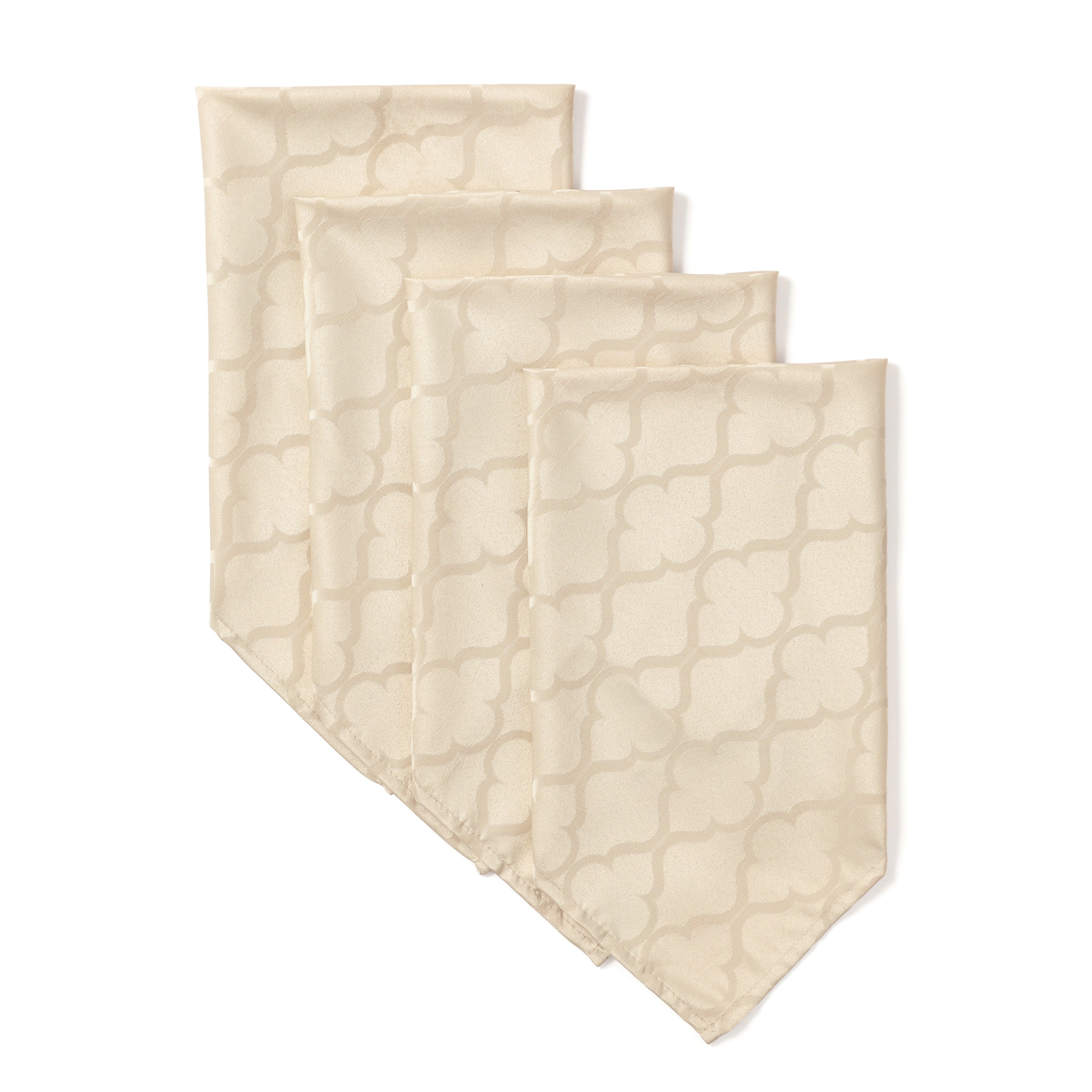 HLC.ME Modena Lattice Jacquard Fabric Water Resistant Dining Table Napkins - Set of 4